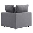 Modway Commix Modern Fabric Outdoor Patio Corner Chair in Gray