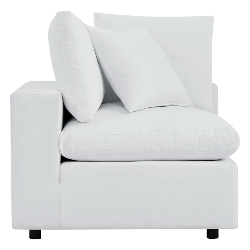 Modway Commix Modern Fabric Outdoor Patio Corner Chair in White