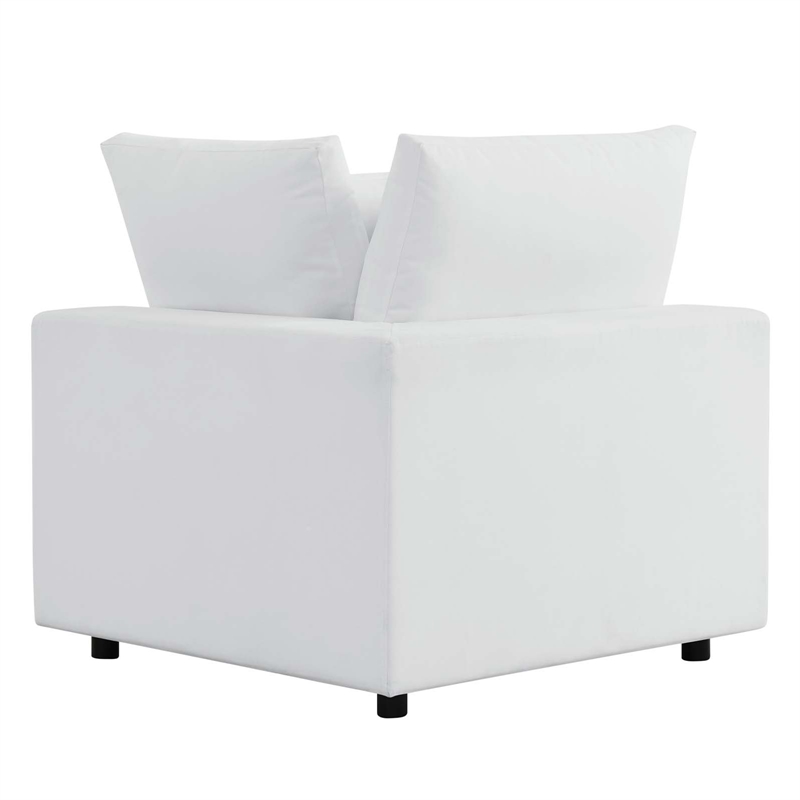 Modway Commix Modern Fabric Outdoor Patio Corner Chair in White