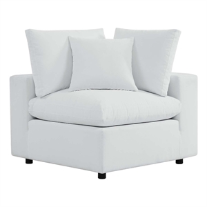 Modway Commix Modern Fabric Outdoor Patio Corner Chair in White
