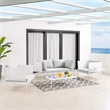Modway Harmony 5-Piece Fabric & Aluminum Patio Furniture Set in White/Gray