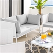 Modway Harmony 5-Piece Fabric & Aluminum Patio Furniture Set in White/Gray