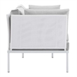 Modway Harmony 5-Piece Fabric & Aluminum Patio Furniture Set in White/Gray