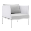 Modway Harmony 5-Piece Fabric & Aluminum Patio Furniture Set in White/Gray