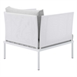 Modway Harmony 5-Piece Fabric & Aluminum Patio Furniture Set in White/Gray