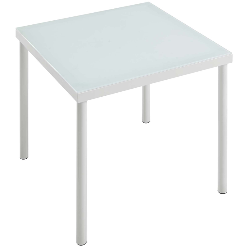 Modway Harmony 5-Piece Fabric & Aluminum Patio Furniture Set in White/Gray
