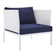 Modway Harmony 5-Piece Fabric & Aluminum Patio Furniture Set in White/Navy