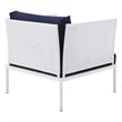 Modway Harmony 5-Piece Fabric & Aluminum Patio Furniture Set in White/Navy