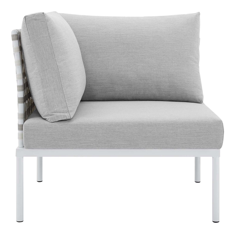 Modway Harmony 6-Piece Fabric Basket Weave Patio Sofa Set in Taupe/Gray
