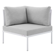 Modway Harmony 6-Piece Fabric Patio Sectional Sofa Set in White/Gray