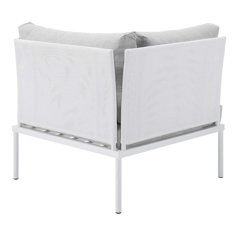 Modway Harmony 6-Piece Fabric Patio Sectional Sofa Set in White/Gray
