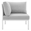 Modway Harmony 6-Piece Fabric Patio Sectional Sofa Set in White/Gray
