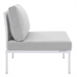 Modway Harmony 6-Piece Fabric Patio Sectional Sofa Set in White/Gray