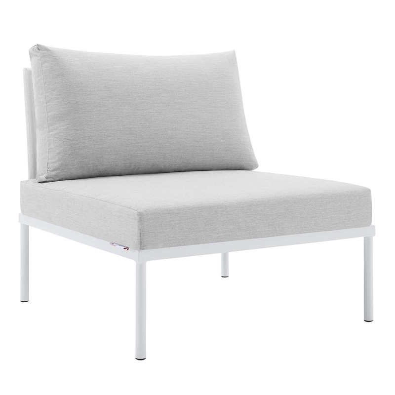 Modway Harmony 6-Piece Fabric Patio Sectional Sofa Set in White/Gray