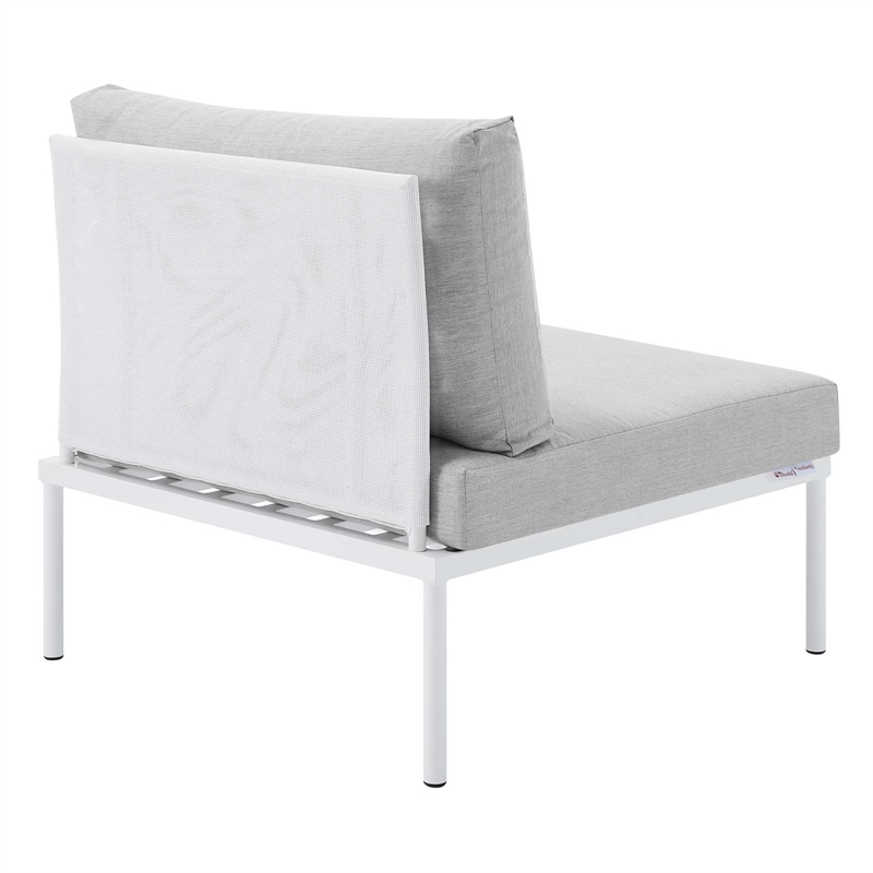 Modway Harmony 6-Piece Fabric Patio Sectional Sofa Set in White/Gray