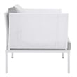 Modway Harmony Modern Fabric & Aluminum Patio Armchair in White/Gray