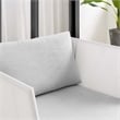 Modway Harmony Modern Fabric & Aluminum Patio Armchair in White/Gray
