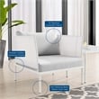 Modway Harmony Modern Fabric & Aluminum Patio Armchair in White/Gray