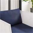 Modway Harmony Modern Fabric & Aluminum Patio Armchair in White/Navy