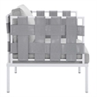 Modway Harmony Modern Fabric & Aluminum Patio Armchair in Gray Finish