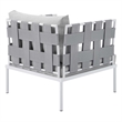 Modway Harmony Modern Fabric & Aluminum Patio Armchair in Gray Finish