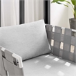 Modway Harmony Modern Fabric & Aluminum Patio Armchair in Gray Finish