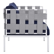 Modway Harmony Modern Fabric & Aluminum Patio Armchair in Navy/Gray