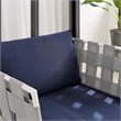 Modway Harmony Modern Fabric & Aluminum Patio Armchair in Navy/Gray