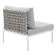 Modway Harmony Fabric Basket Weave Patio Armless Chair in Tan/Gray