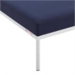 Modway Harmony Modern Fabric Patio Armless Chair in White/Navy