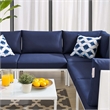 Modway Harmony 6-Piece Fabric Patio Sectional Sofa Set in White/Navy