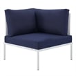 Modway Harmony 6-Piece Fabric Patio Sectional Sofa Set in White/Navy