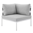 Modway Harmony 6-Piece Aluminum and Fabric Patio Sectional Sofa Set in Gray