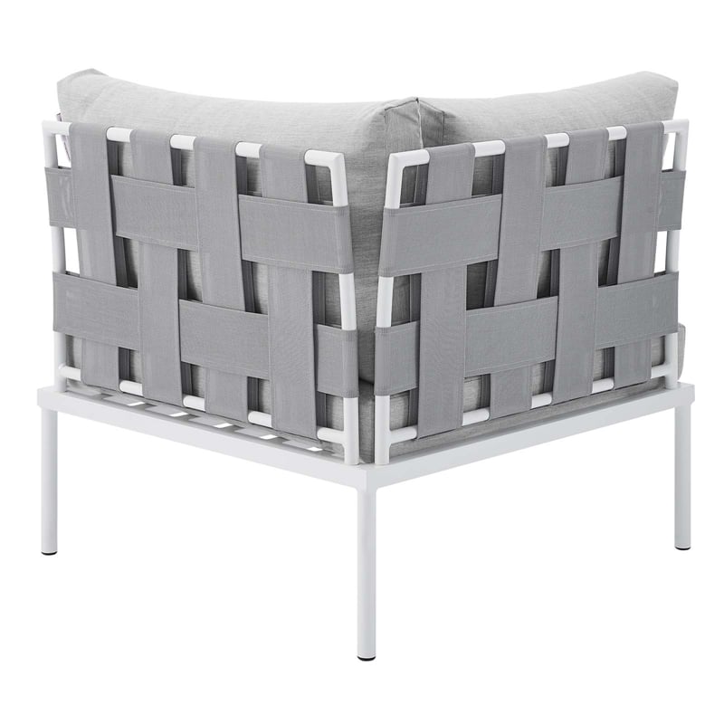 Modway Harmony 6-Piece Aluminum and Fabric Patio Sectional Sofa Set in Gray