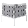Modway Harmony 6-Piece Aluminum and Fabric Patio Sectional Sofa Set in Gray