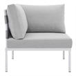 Modway Harmony 6-Piece Aluminum and Fabric Patio Sectional Sofa Set in Gray