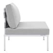 Modway Harmony 6-Piece Aluminum and Fabric Patio Sectional Sofa Set in Gray