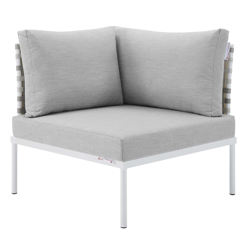 Modway Harmony 6-Piece Fabric Basket Weave Patio Seating Set in Taupe/Gray