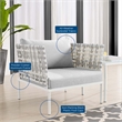 Modway Harmony 6-Piece Fabric Basket Weave Patio Seating Set in Taupe/Gray