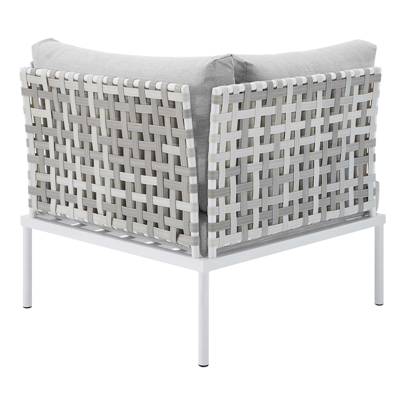 Modway Harmony 6-Piece Fabric Basket Weave Patio Seating Set in Taupe/Gray