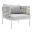 Modway Harmony 6-Piece Fabric Basket Weave Patio Seating Set in Taupe/Gray