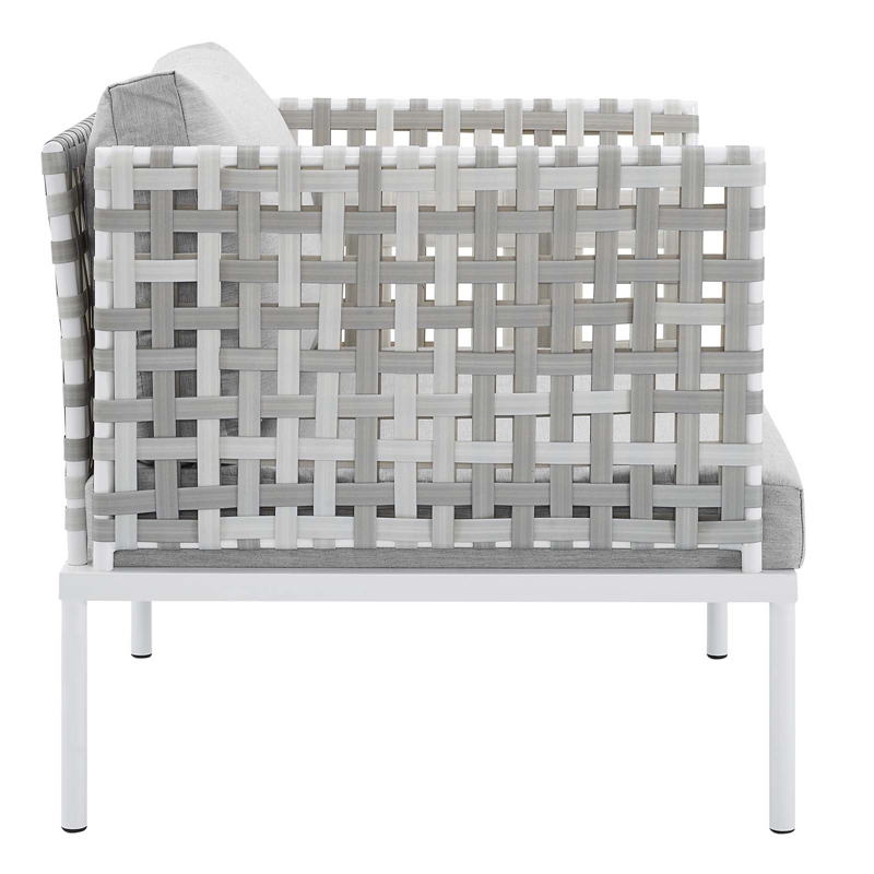 Modway Harmony 6-Piece Fabric Basket Weave Patio Seating Set in Taupe/Gray