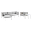 Modway Harmony 6-Piece Fabric Basket Weave Patio Seating Set in Taupe/Gray