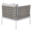 Modway Harmony 6-Piece Fabric Basket Weave Patio Seating Set in Tan/Gray