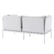 Modway Harmony Modern Fabric & Aluminum Patio Loveseat in White/Gray