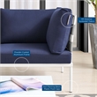 Modway Harmony Modern Fabric & Aluminum Patio Loveseat in Navy/Gray