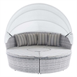 Modway Scottsdale Fabric Canopy Patio Daybed in Light Gray/Pebble Gray