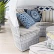 Modway Scottsdale Fabric Canopy Patio Daybed in Light Gray/Pebble Gray