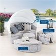 Modway Scottsdale Fabric Canopy Patio Daybed in Light Gray/Pebble Gray