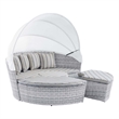 Modway Scottsdale Fabric Canopy Patio Daybed in Light Gray/Pebble Gray